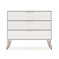 Manhattan Comfort 103GMC1 Rockefeller Mid-Century- Modern Dresser with 3- Drawers in White